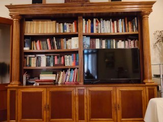 Estantería / librería antigua cerezo y roble