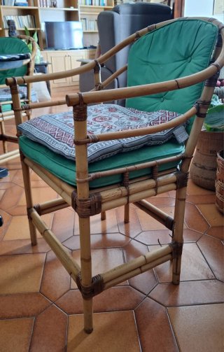 Juego 4 sillones mimbre