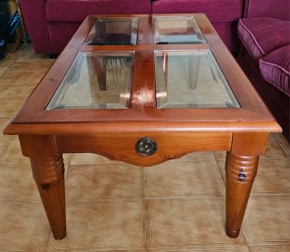 Mesa de centro madera y cristal