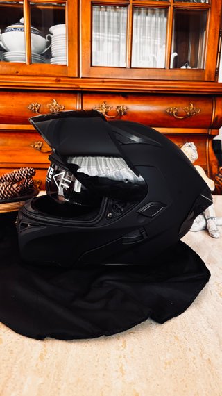 Casco modular negro mate