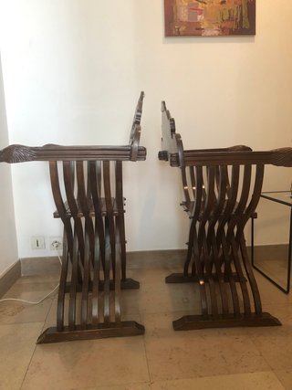2 Sillas Italianas Savonarola Madera