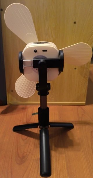 Ventilador portátil con mando y palo selfie