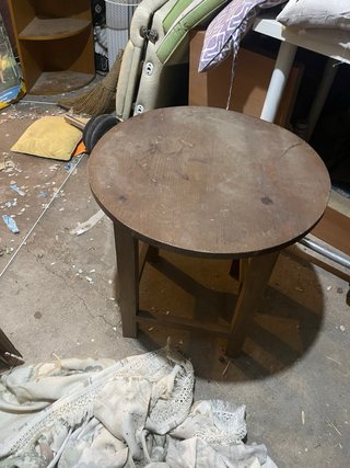 Mesa camilla redonda de madera