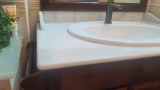 Mueble de baño rústico madera maciza y mármol