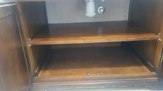 Mueble de baño rústico madera maciza y mármol