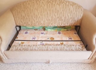 Sofá Cama Beige Tela