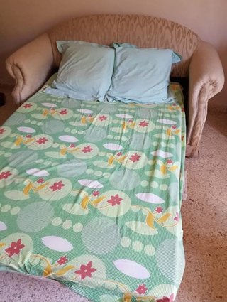 Sofá Cama Beige Tela