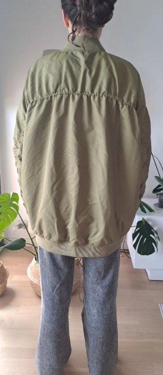 Chaqueta Bomber Zara Mujer Verde Talla L