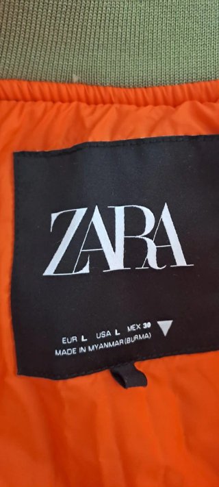Chaqueta Bomber Zara Mujer Verde Talla L