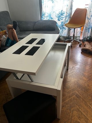 Mesa de centro moderna blanca y negra