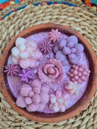 Candela fatta a mano con fiori