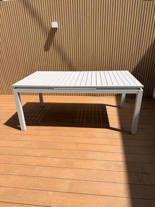 Mesa extensible de jardín aluminio gris