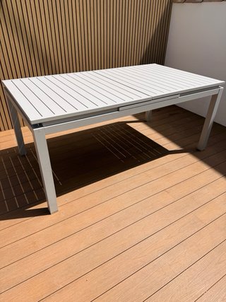 Mesa extensible de jardín aluminio gris