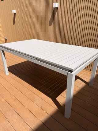 Mesa extensible de jardín aluminio gris