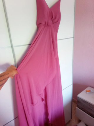 Vestido largo fiesta rosa