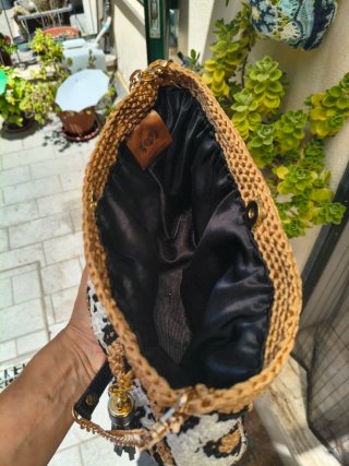 Borsa uncinetto handmade leopardata