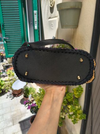 Borsa uncinetto handmade leopardata
