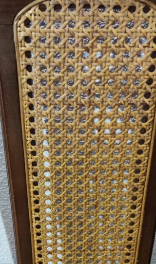 3 Sillas de Comedor con Respaldo de Rattan
