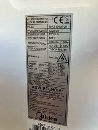 Aire Acondicionado Portátil Midea MPPDB-12HRN7-QB6