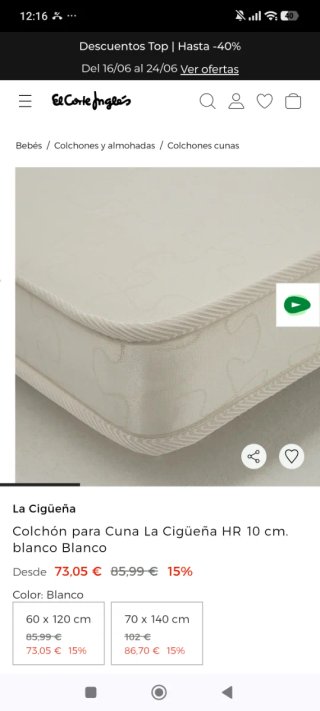 Colchón de cuna La Cigüeña