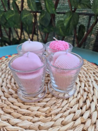 Set 4 Candele Cuore Handmade