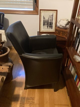 Sillón reclinable eléctrico y 2 sillas piel