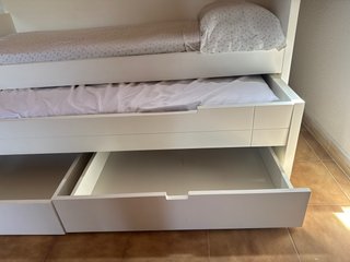 Cama nido blanca con cajones