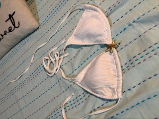 Bikini Mujer Blanco con Estrella Dorada