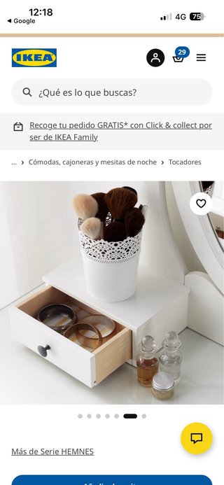 Tocador blanco de madera IKEA