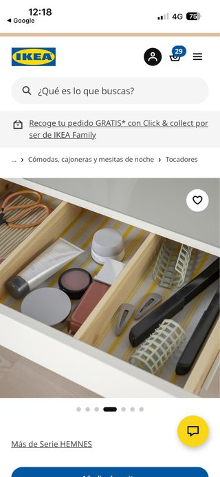 Tocador blanco de madera IKEA