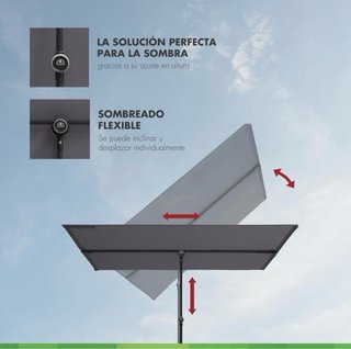 Parasol Balcón/Terraza Gris Protección UV