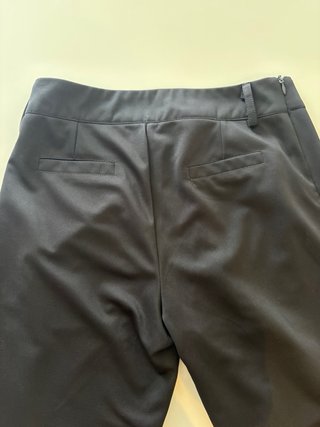 Pantaloni neri vita particolare gamba dritta