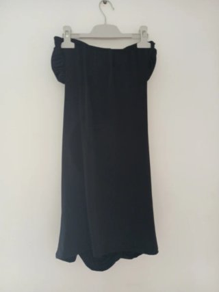 Vestido negro strapless talla única