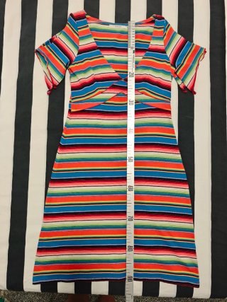 Vestido Multicolor a Rayas Estilo Y2K / Años 2000