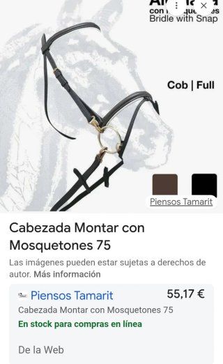 Cabezada inglesa de cuero