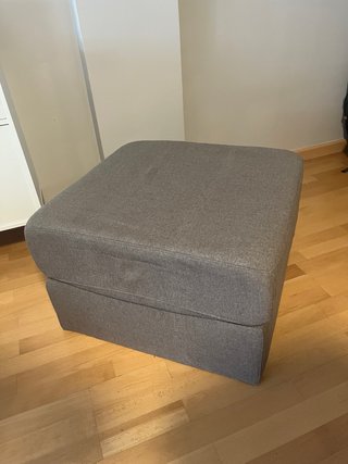 Puf cuadrado gris 60x60x40