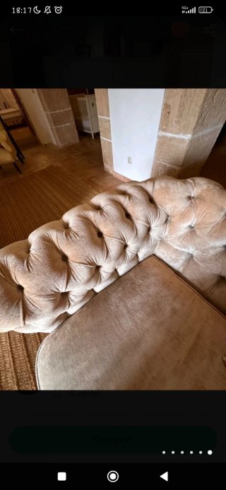 Sofá Chester Terciopelo Beige