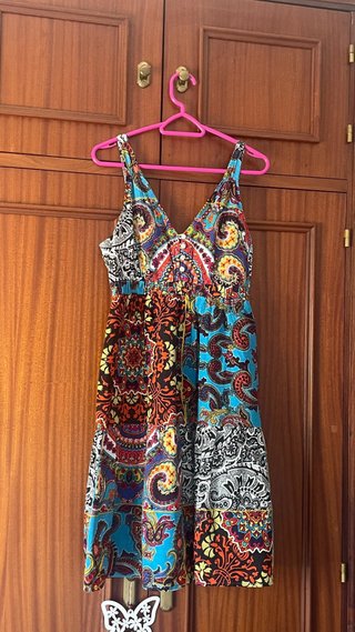 Vestido Verano Algodón Multicolor Tirantes