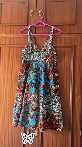 Vestido Verano Algodón Multicolor Tirantes
