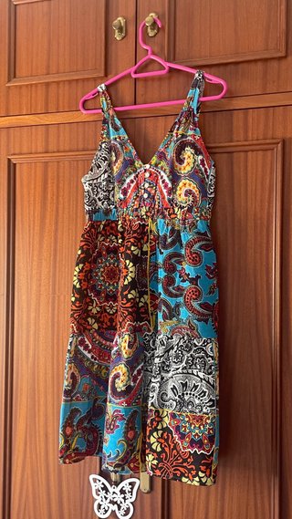 Vestido Verano Algodón Multicolor Tirantes