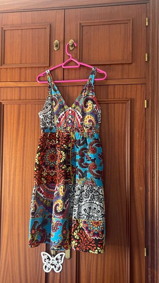 Vestido Verano Algodón Multicolor Tirantes