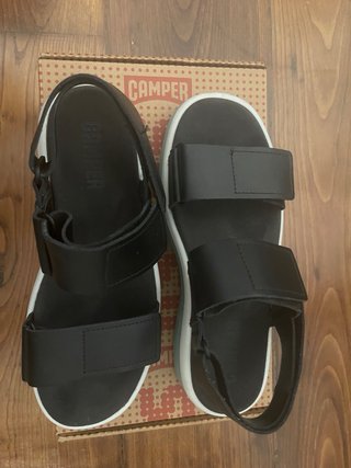 Sandalias Camper Negras y Turquesa