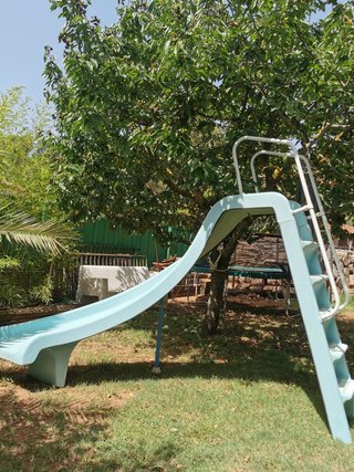 Tobogán piscina poliéster azul