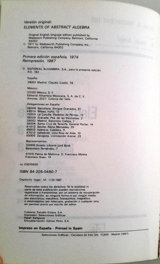 Elementos de álgebra abstracta