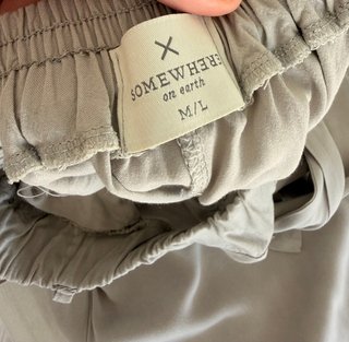 Pantalón ancho mujer beige