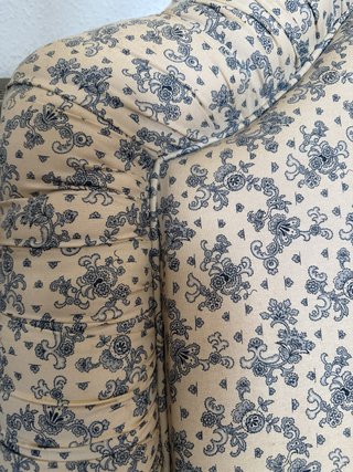 Cabecero tapizado 90cm floral beige y azul