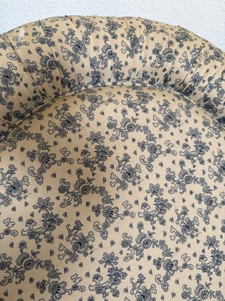 Cabecero tapizado 90cm floral beige y azul