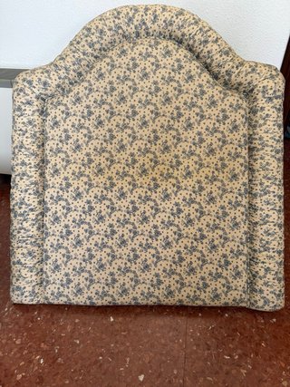 Cabecero tapizado 90cm floral beige y azul