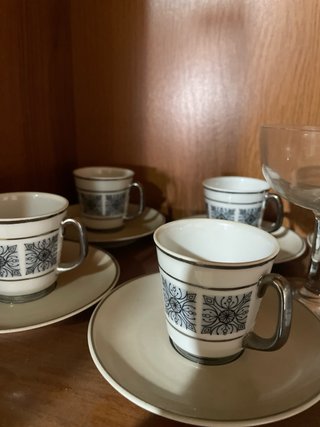 Juego de café vintage porcelana de 10 tazas