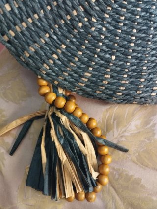 Bolso de mano Zara azul y beige
